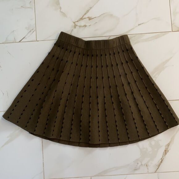 Sz S Zara Basics sweater skirt hunter green and black - Picture 6 of 8